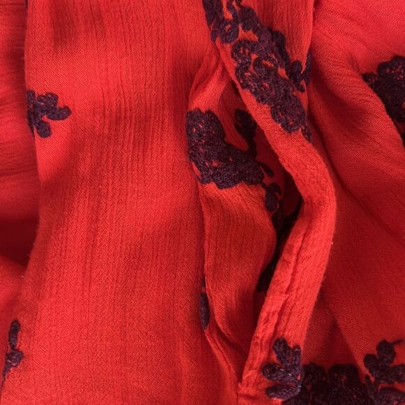 Free People Emma Mini Dress In Burnt Orange And Maroon - Picture 8 of 9